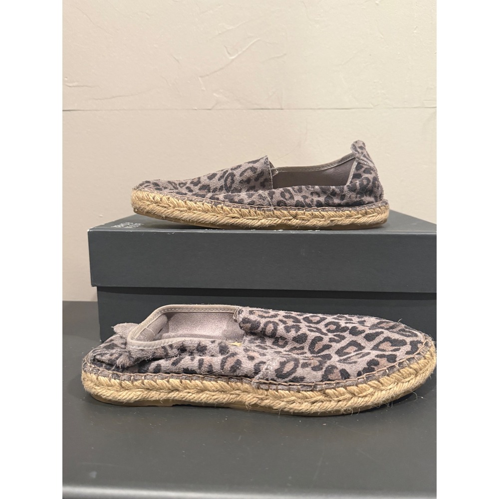 Free People Leopard Print Espadrille Slip On Flats Shoes Size 37